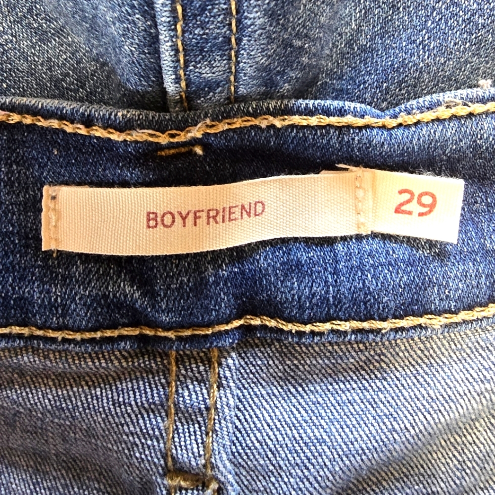 Levi's Boyfriend Jeans Womens 29 Blue Medium Wash Distressed Stretch- 2 Pair - Picture 8 of 15